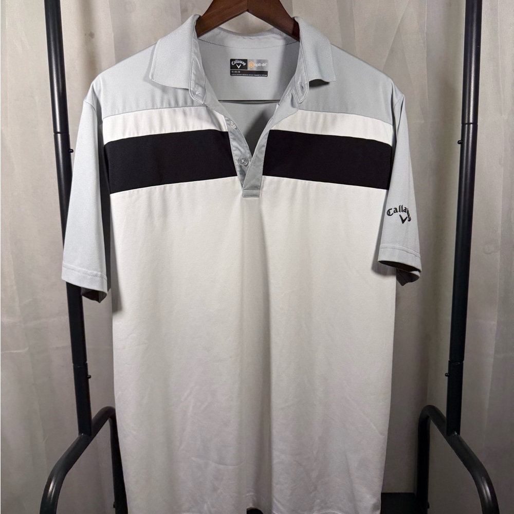 Callaway Men's Gray and Black Polo Shirt